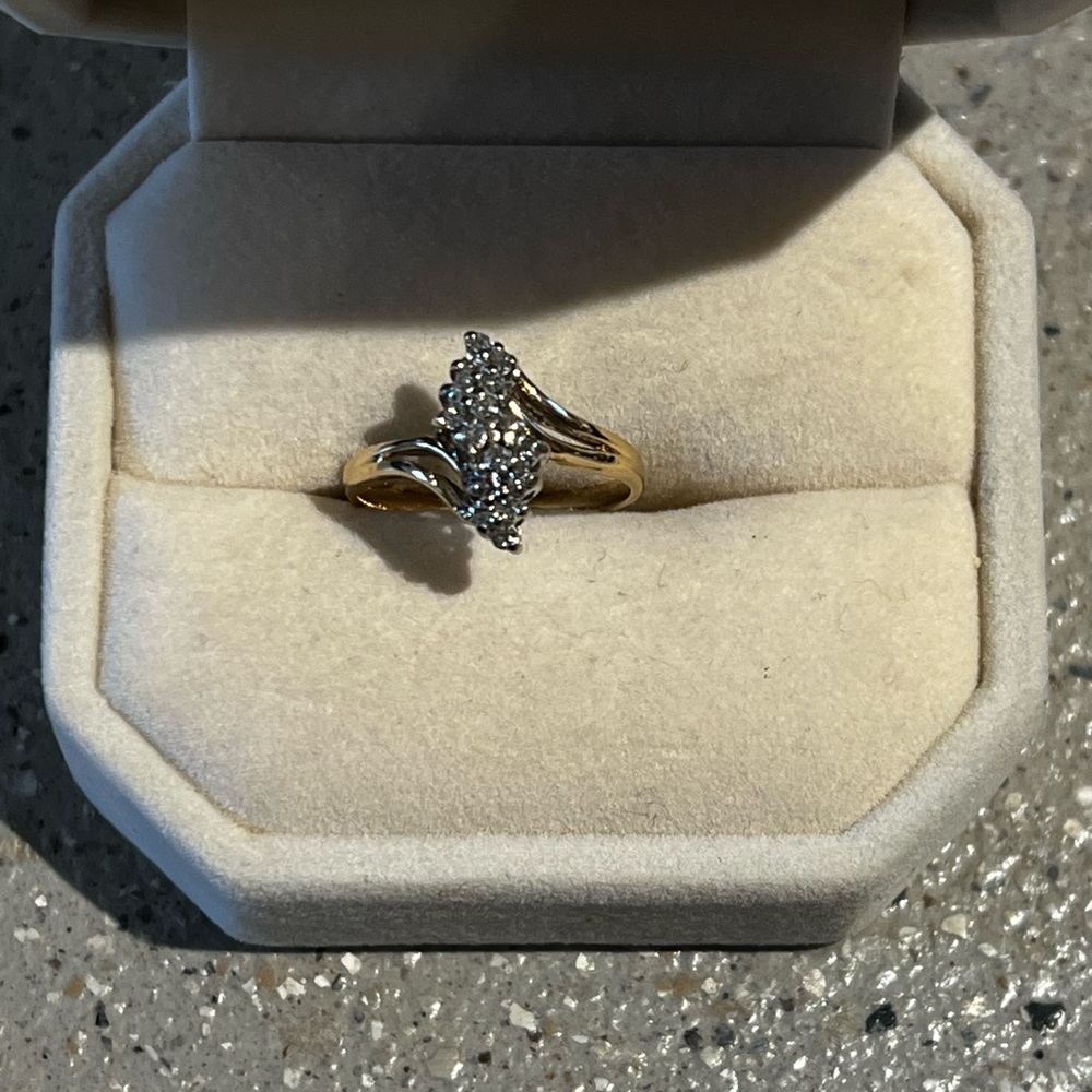 10k solid gold and diamond ring